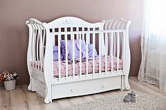 С 757 Кроватка детская Юлиана  резьба №8 накладка №27 (Бабочка)