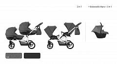 Детская коляска Bebetto42 Сomfort для двойни 2 в 1, шасси черная/CZA
